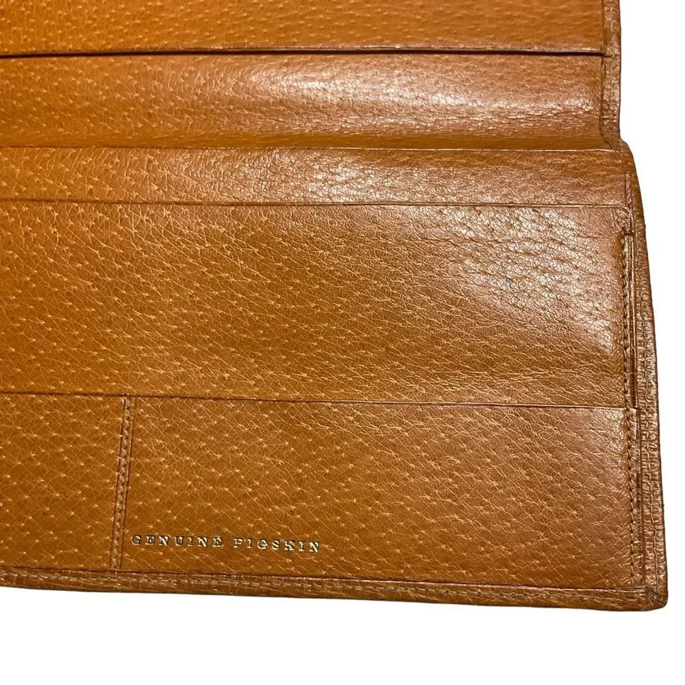 VTG Genuine Pigskin Leather Wallet Checkbook Holder